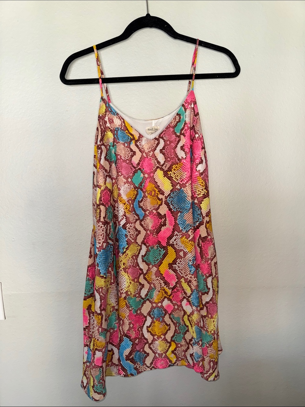 Peach Love California Pink Multi Snake-Print Mini Slip Dress